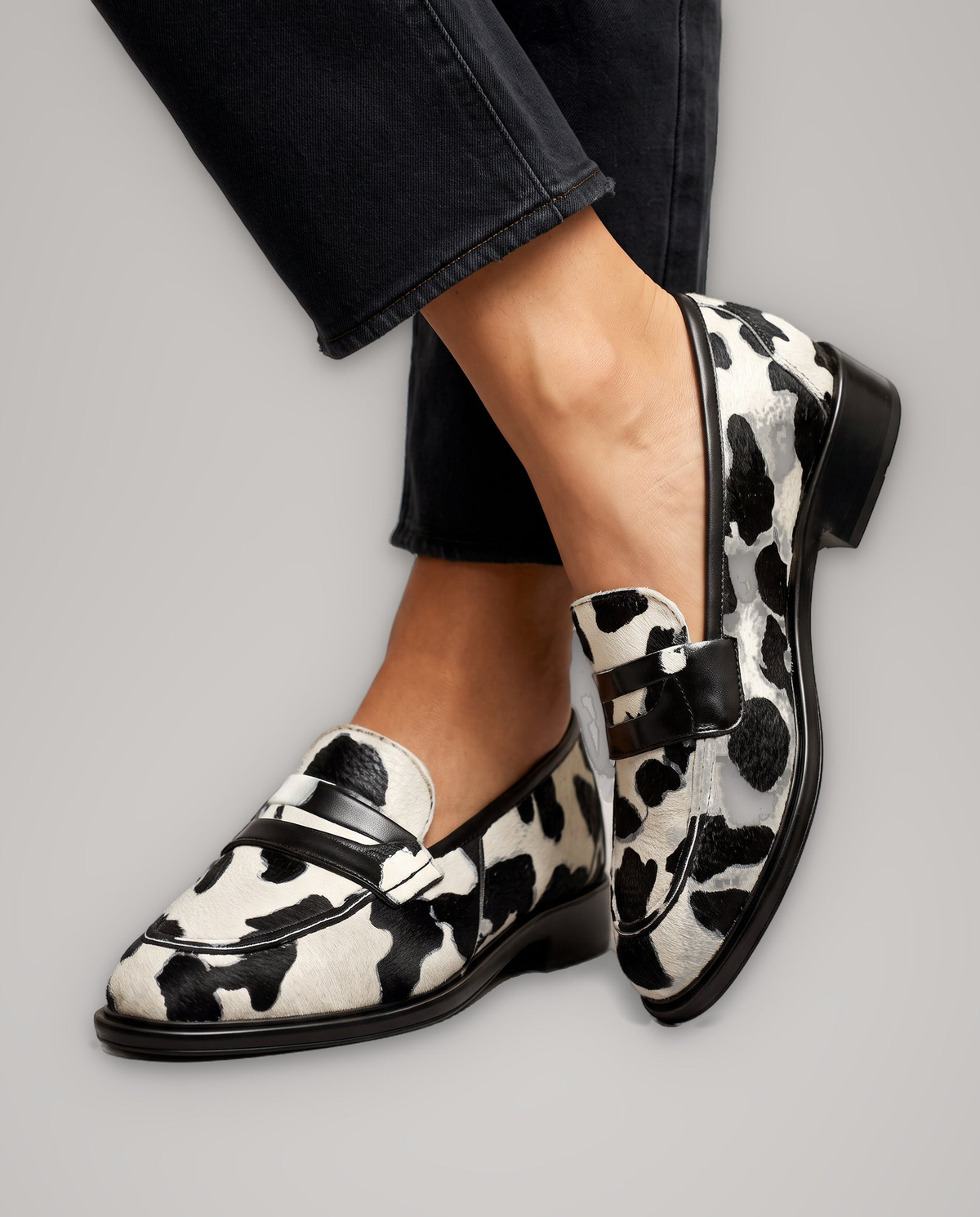 Mocasines Penny en Estampado de Vaca
