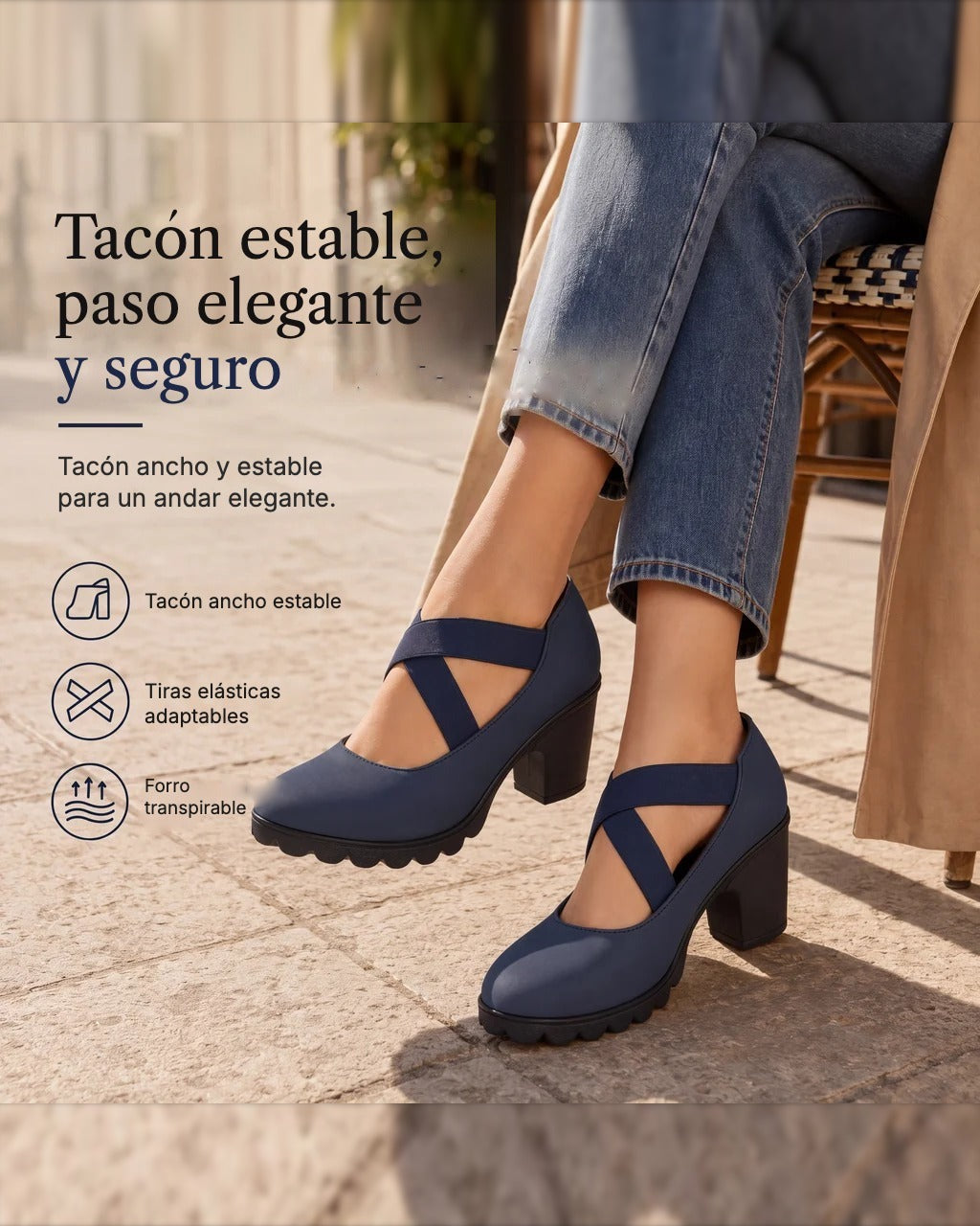 Olimpia: tacón estable y paso elegante