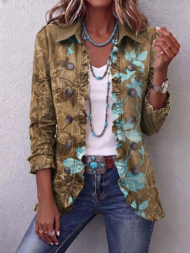 Marga | Chaqueta Floral Degradado con Volantes