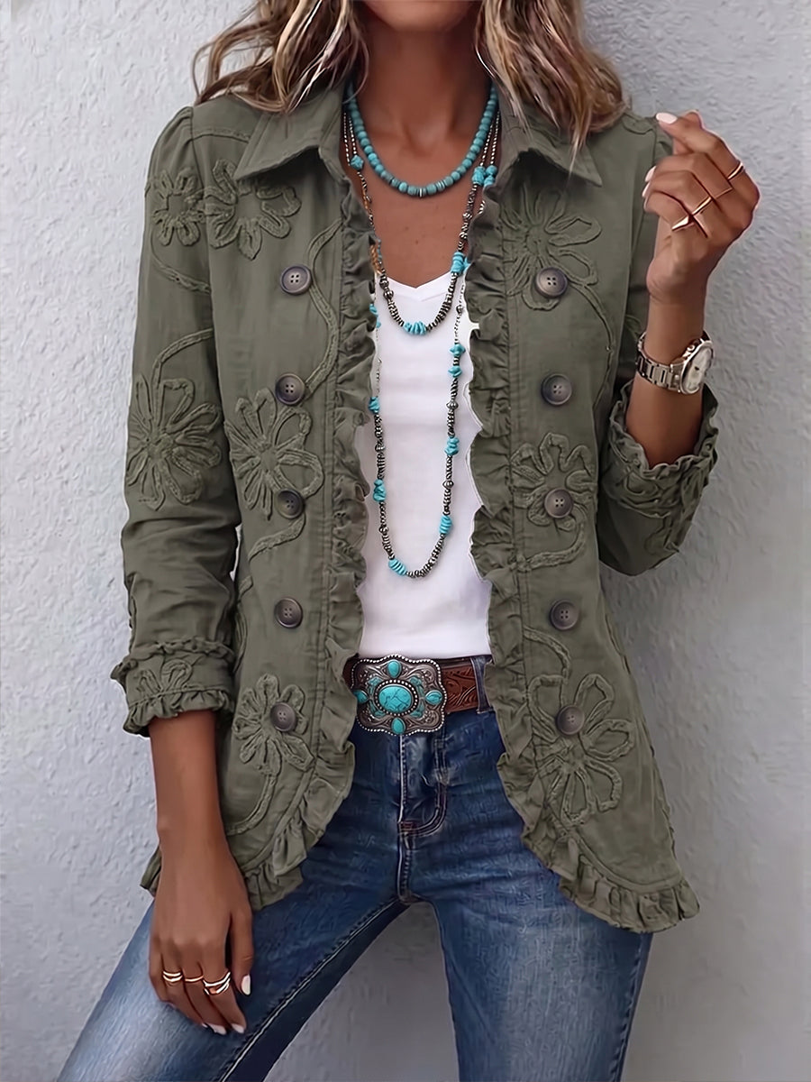 María José | Chaqueta Bordada con Volantes