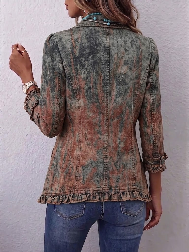 Rosana | Chaqueta Degradado Texturizado con Volantes