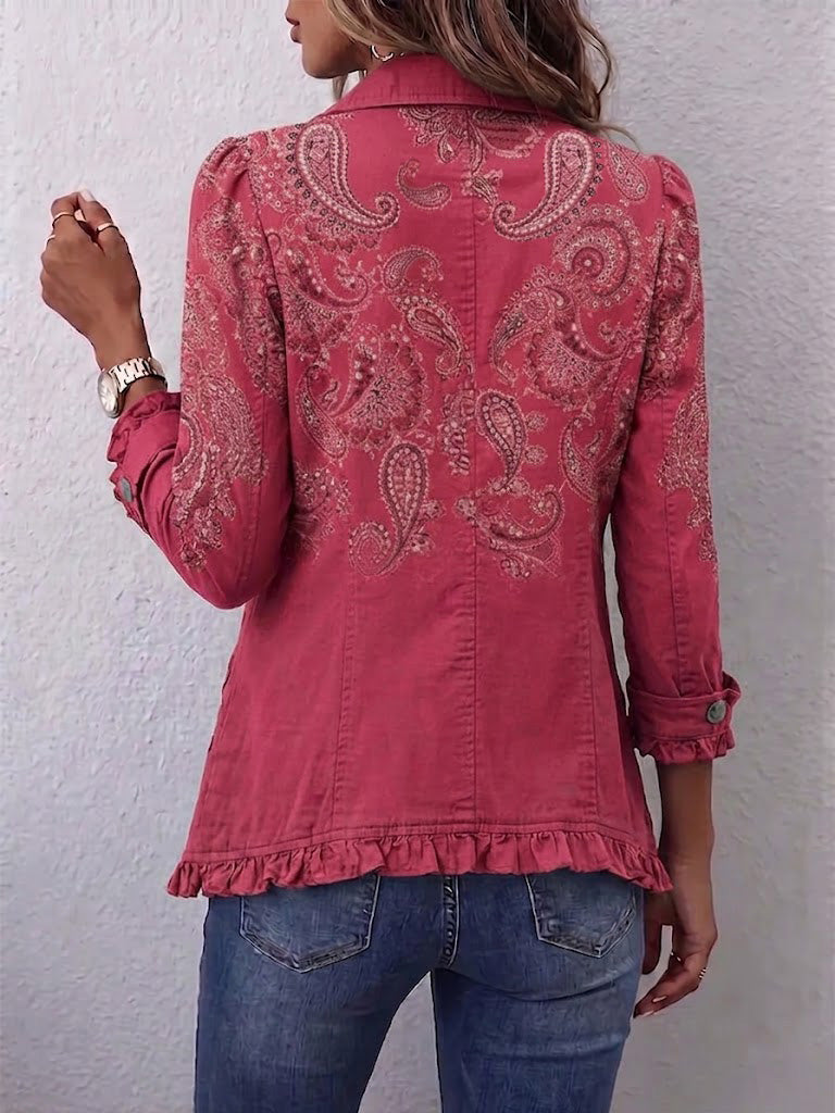 Miriam | Chaqueta Cachemira Rosa con Volantes