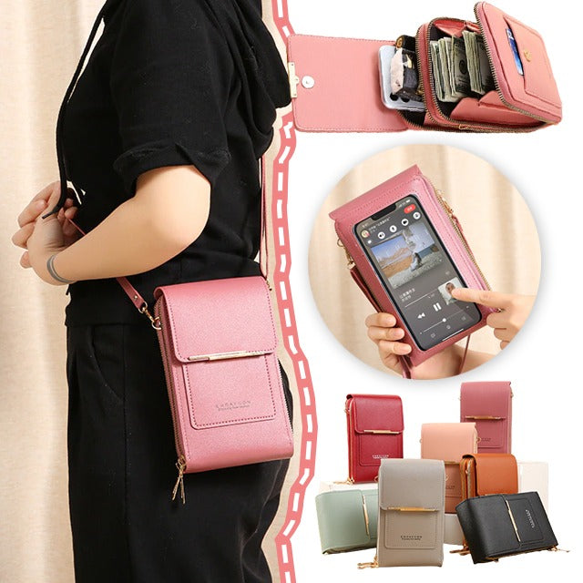 Olivia | Bolsa Bandolera de Piel Vegana con Funda Táctil